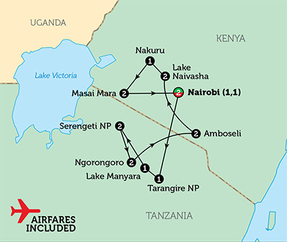 Kenya Tanzania Map 